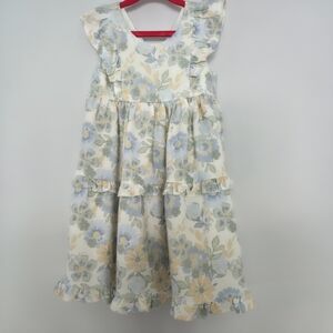 Tahari Kids Dress with Blue and Cream Floral Design